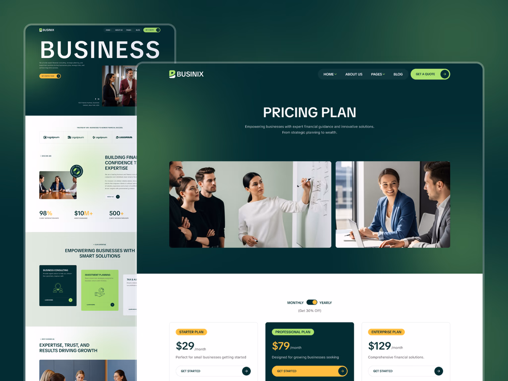 Businix business website preview